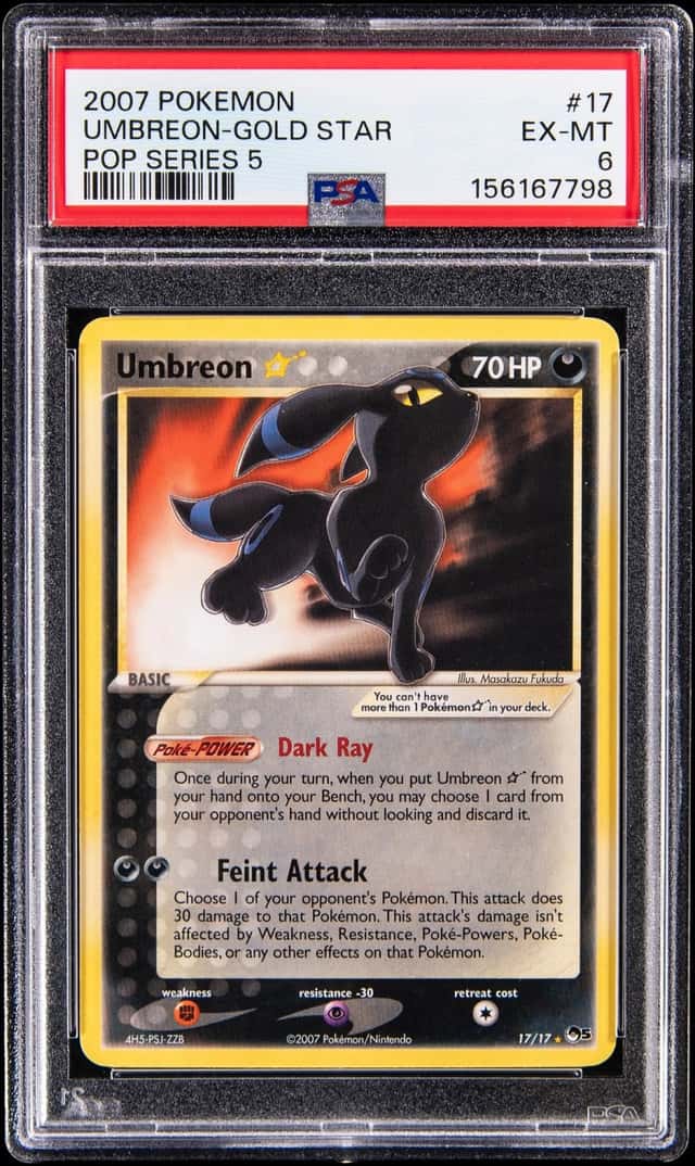 2007 Pokemon POP Series 5 Gold Star #17 Umbreon - PSA EX-MT 6