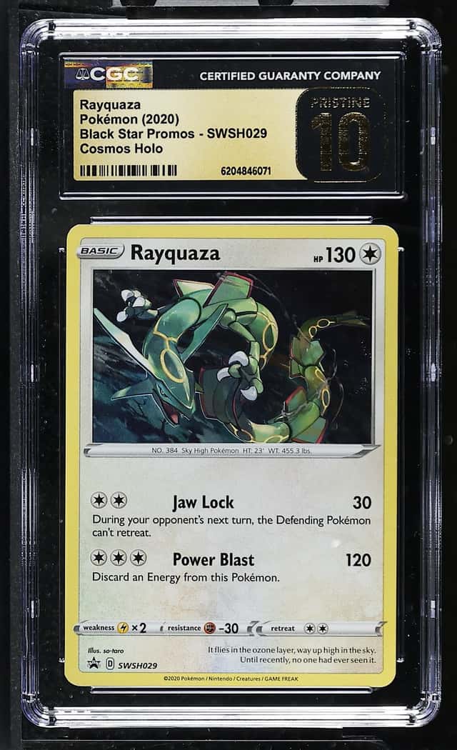 2020 Pokemon Sword & Shield Promo Cosmos Holo Rayquaza #SWSH029 CGC 10 PRISTINE