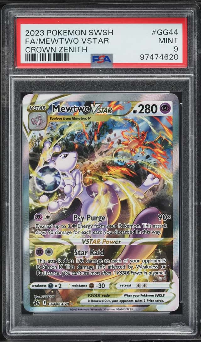 2023 Pokemon SWSH Crown Zenith Alt Art Mewtwo VSTAR #GG44 PSA 9 MINT