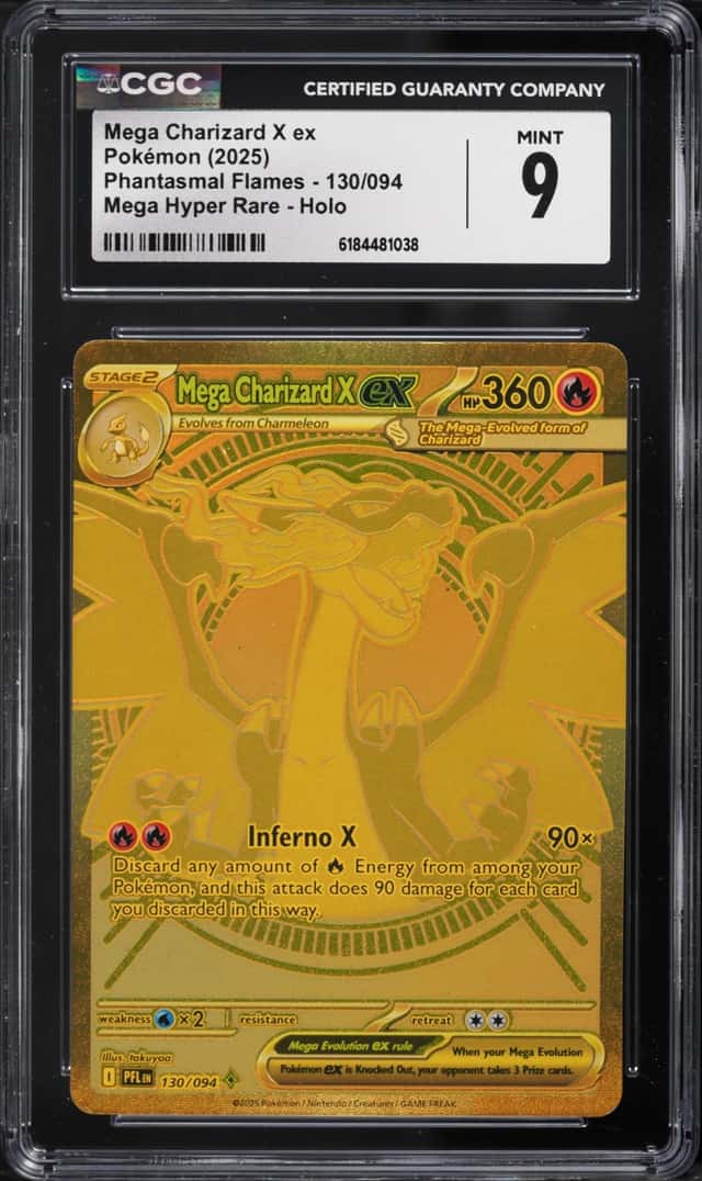 2025 Pokemon Mega Evolution Phantasmal Flames MHR Mega Charizard X EX #130 CGC 9 MINT