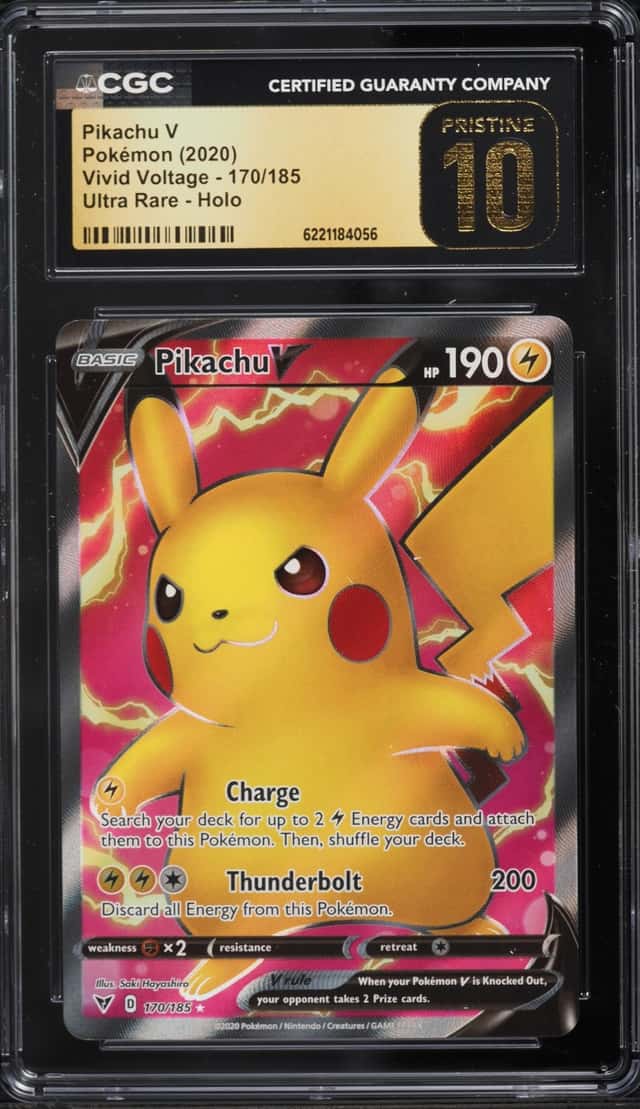 2020 Pokemon SWSH Vivid Voltage Full Art Pikachu V #170 CGC 10 PRISTINE