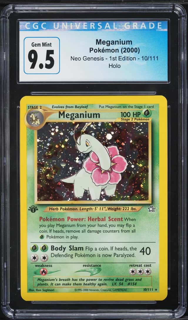2000 Pokemon Neo Genesis 1st Edition Holo Meganium #10 CGC 9.5 GEM MINT
