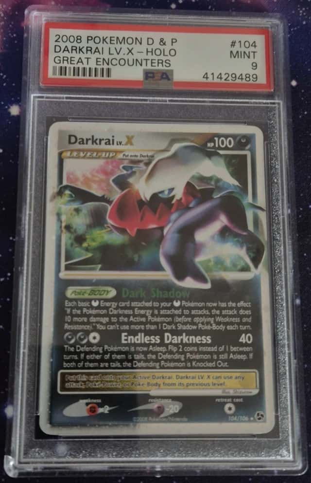 2008 POKEMON Darkrai LV.X HOLO DIAMOND & PEARL GREAT ENCOUNTERS PSA 9 104/106