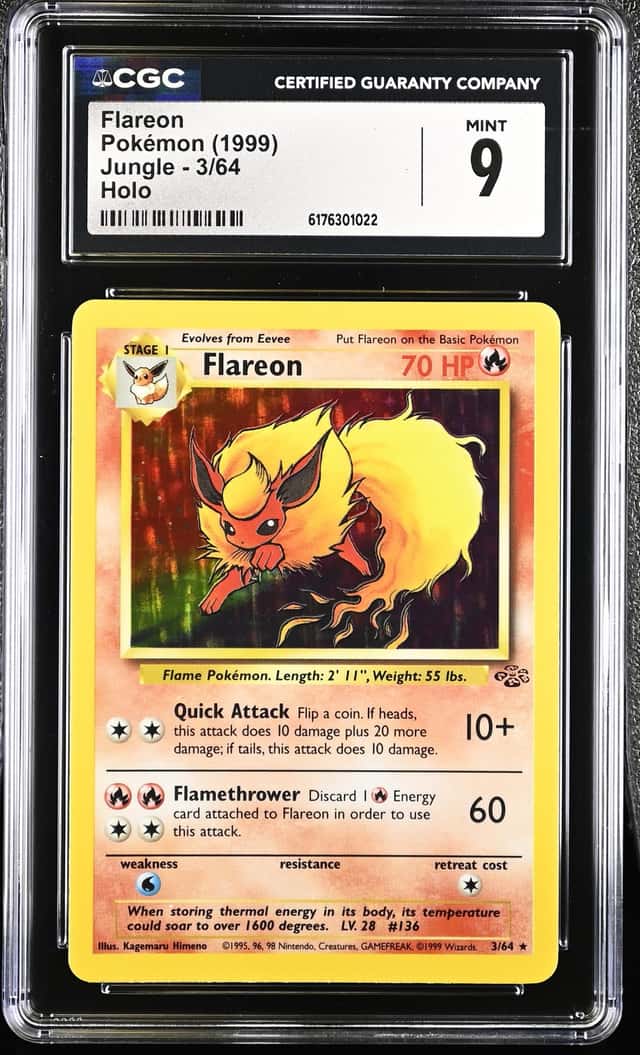Pokémon TCG Flareon Jungle 19/64 Holo Unlimited Holo Rare CGC 9