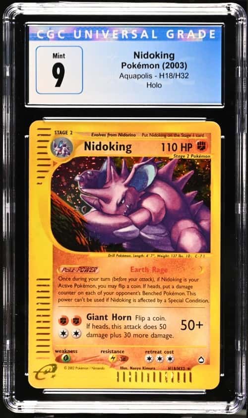 2003 Pokémon Aquapolis Nidoking H18/H32 Holo CGC 9 Mint e-Reader