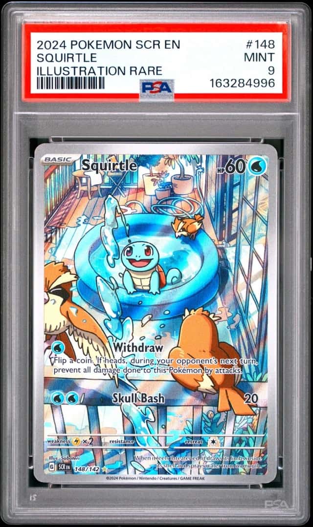 Squirtle 148/142 Illustration Rare Stellar Crown Pokemon PSA 9 *996