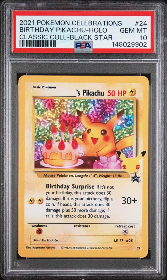 2021 Pokemon Celebrations BSP Holo #24 Birthday Pikachu Gem Mint PSA 10