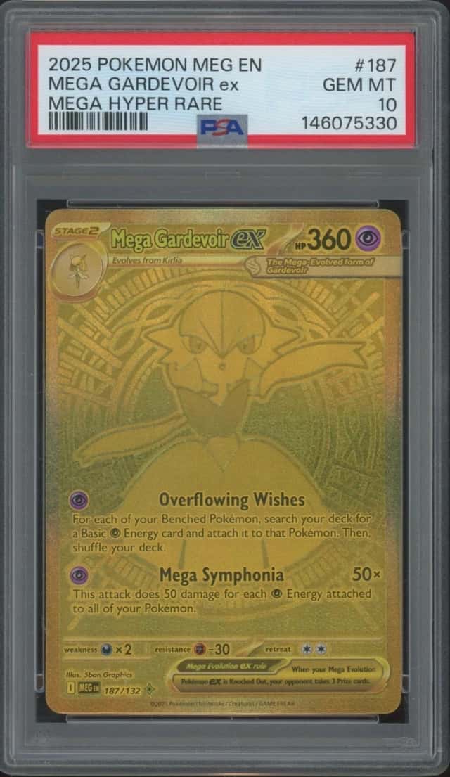 2025 Pokemon MEG EN Mega Hyper Rare #187 Mega Gardevoir ex Gem Mint PSA 10