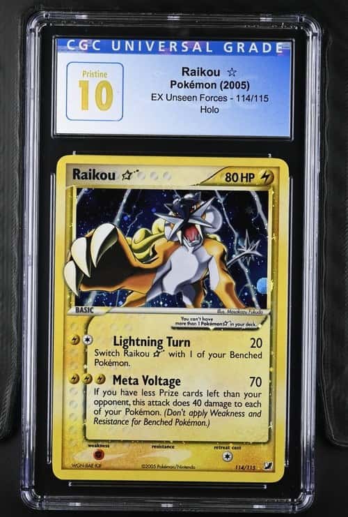 Pokémon Raikou 2005 EX Unseen Forces #114/115 Holo CGC PRISTINE 10