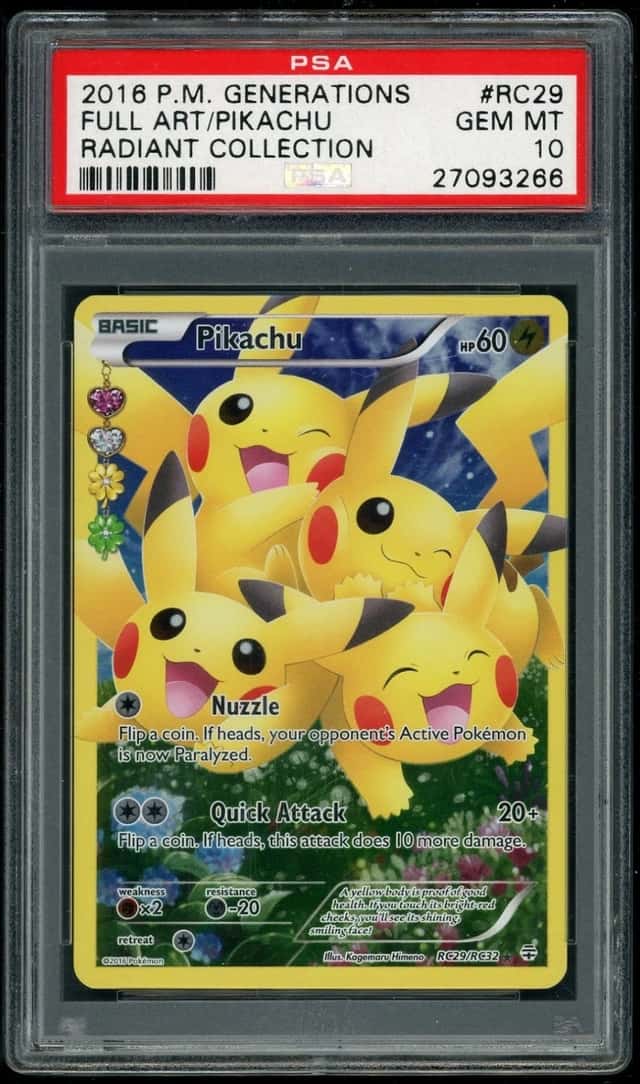 POKEMON FA/PIKACHU 2016 XY GENERATIONS RADIANT COLLECTION #RC29 PSA 10