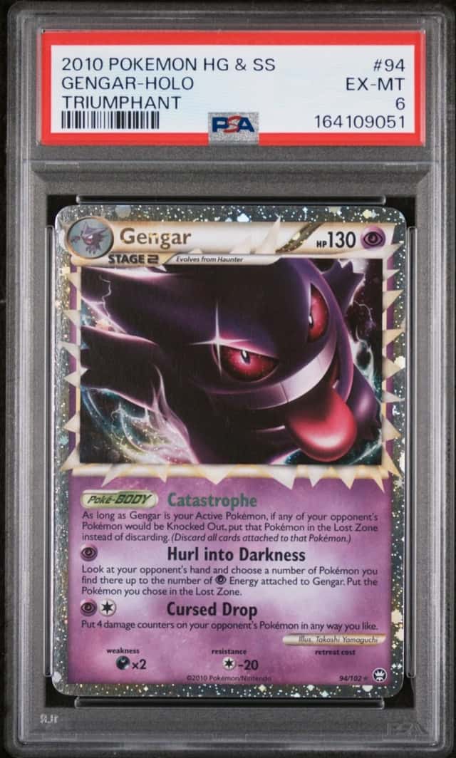 2010 POKEMON HEARTGOLD & SOULSILVER TRIUMPHANT #94 GENGAR-HOLO PSA 6