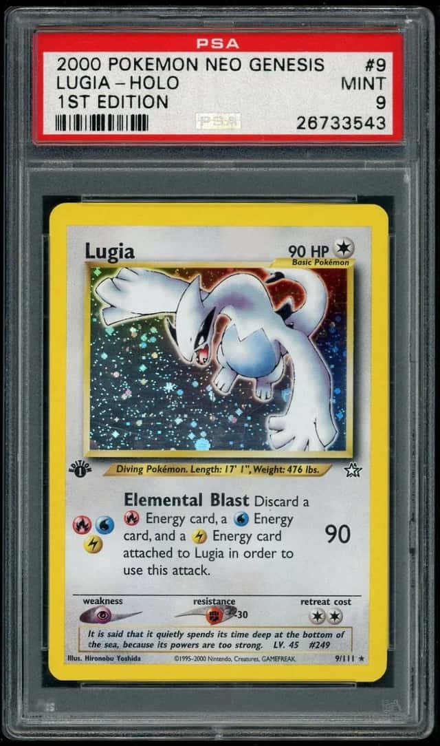 POKEMON LUGIA-HOLO 2000 NEO GENESIS 1ST ED #9 PSA 9