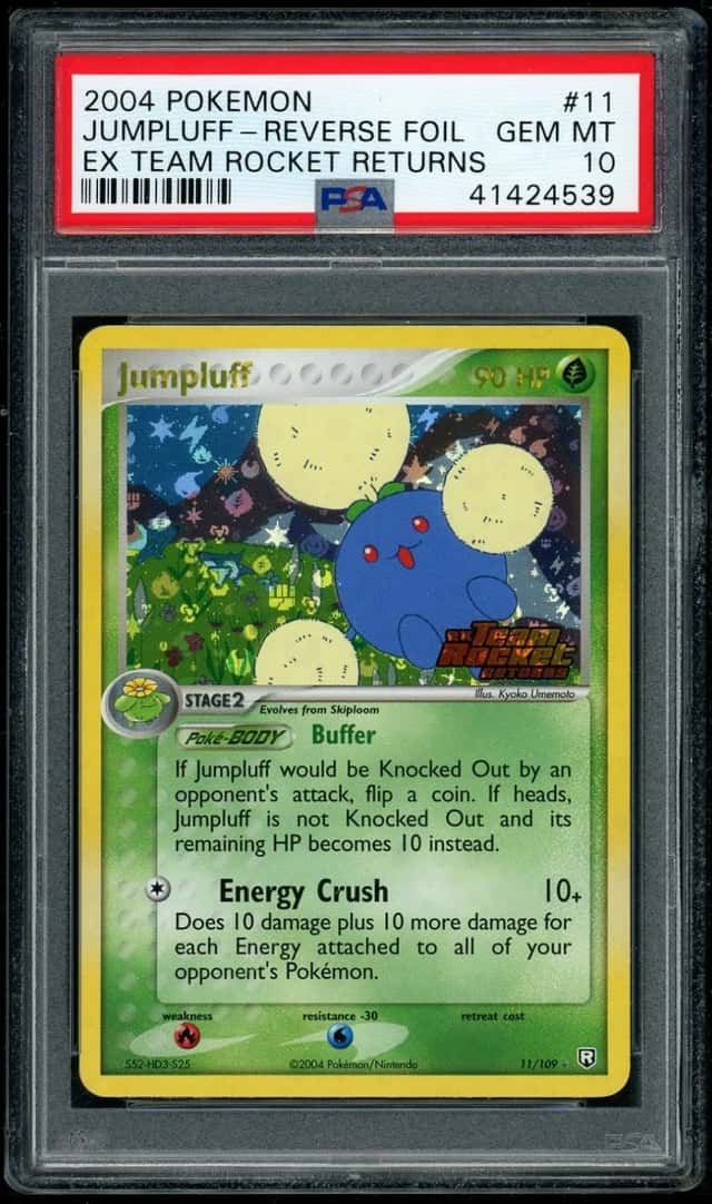 POKEMON JUMPLUFF-REV.FOIL 2004 EX TEAM ROCKET RETURNS #11 PSA 10