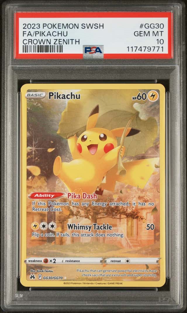 Pokemon 2023 SWSH Crown Zenith Galarian Gallery Pikachu GG30/GG70 PSA 10 EN