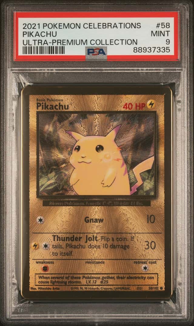 Pokemon TCG Pikachu 058/102 Celebrations Metal Holo Promo English 2021 PSA 9