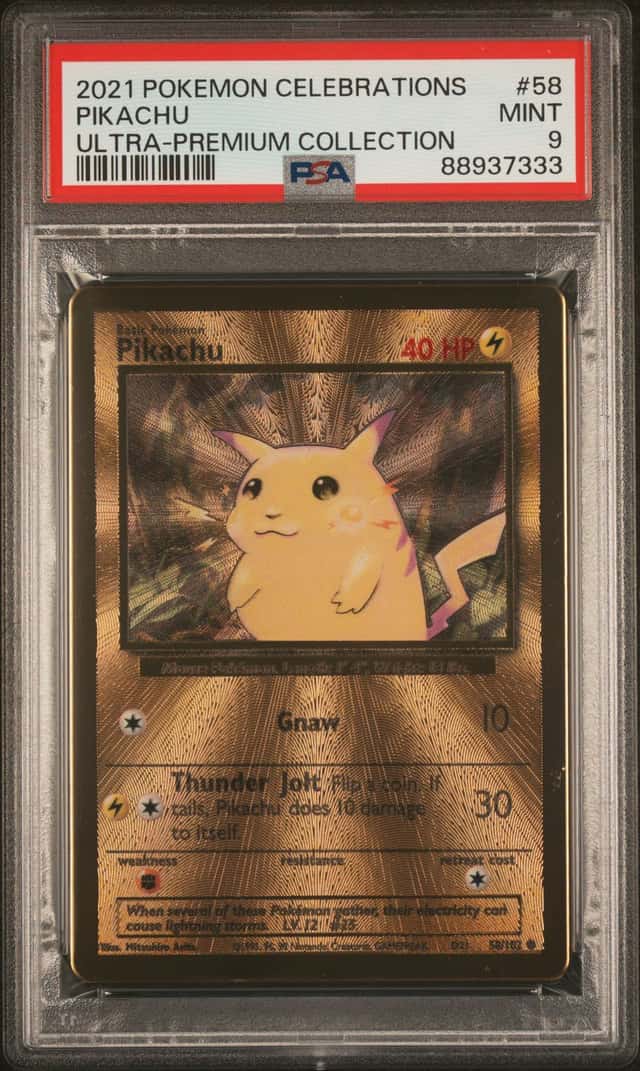 Pikachu 58/102 Celebrations Metal Card Holo PSA Graded English 2021 Pokemon