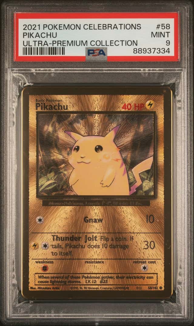 Pokemon TCG Pikachu 058/102 Celebrations Metal Holo Promo English PSA 9