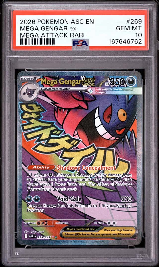 2026 POKEMON ASC EN-ASCENDED HEROES MEGA ATTACK RARE #269 MEGA GENGAR EX PSA 10