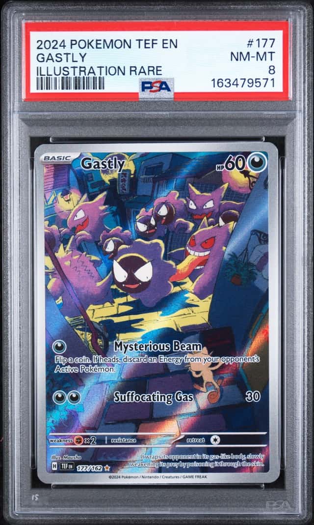 Pokemon 2024 Gastly 177/162 Illustration Rare Temporal Forces PSA 8