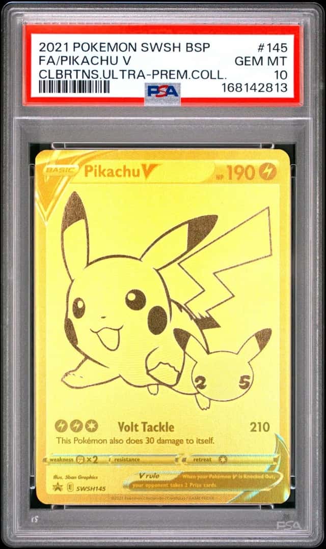 2021 POKEMON SWSH ULTRA-PREMIUM COLLECTION #145 FULL ART/PIKACHU V PSA 10