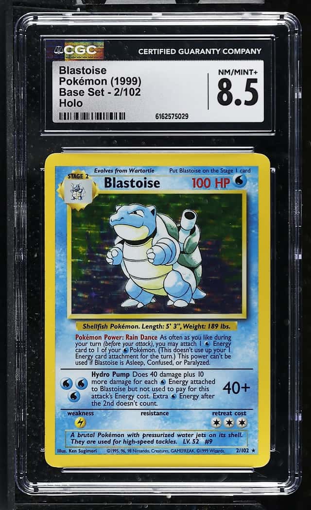 Pokemon Blastoise Base Set Unlimited 2/102 Holo CGC 8.5