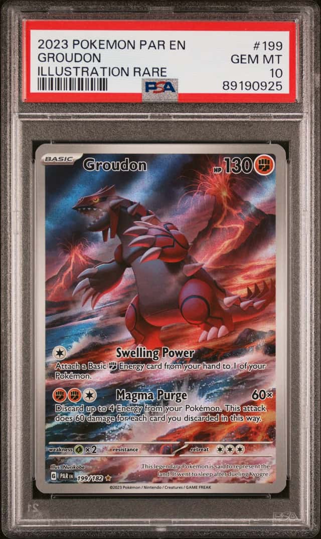 Groudon 199/182 PSA 10 Paradox Rift 2023 Illustration Rare Pokemon Card Gem Mint