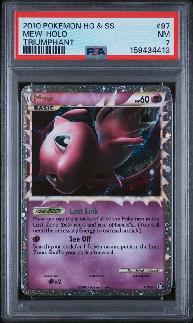 Vintage Pokemon Card Mew Prime Holo Ultra Rare Triumphant 97/102 EN PSA 7 NM