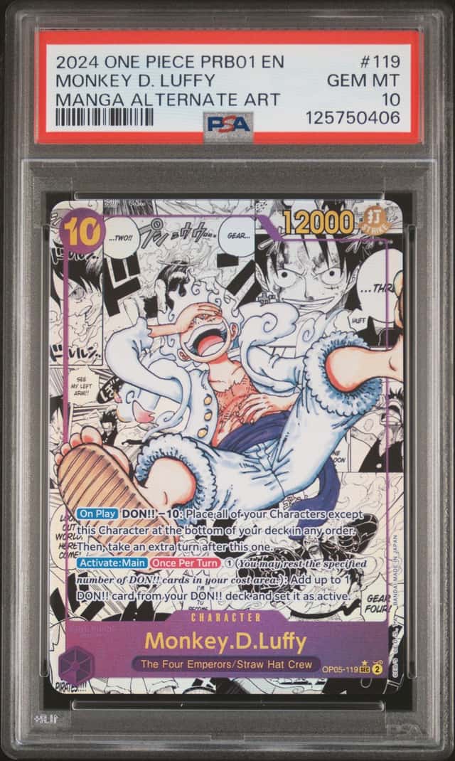 2024 One Piece PRB01 En Manga Alternate Art #119 Monkey D. Luffy PSA 10 GEM MINT