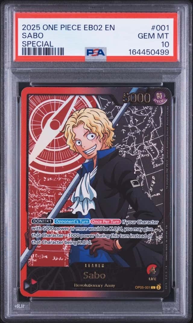 ONE PIECE SABO SPECIAL 2025 EB02 ANIME 25TH COLLECTION #001 PSA 10