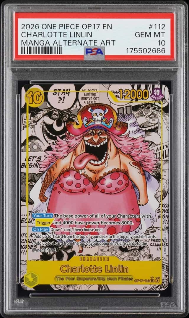2026 ONE PIECE OP17-THE WORLD'S STRONGEST WARRIORS #112 CHARLOTTE LINLIN PSA 10