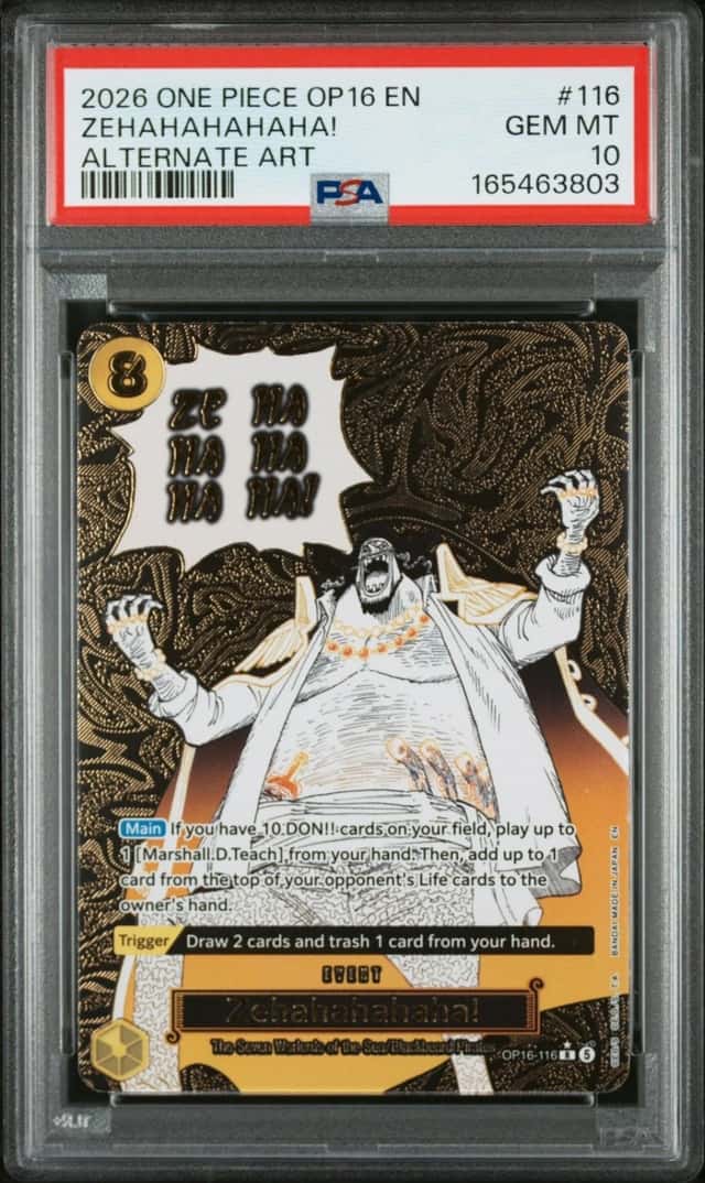 2026 ONE PIECE OP16-THE TIME OF BATTLE ALTERNATE ART #116 ZEHAHAHAHAHA! PSA 10