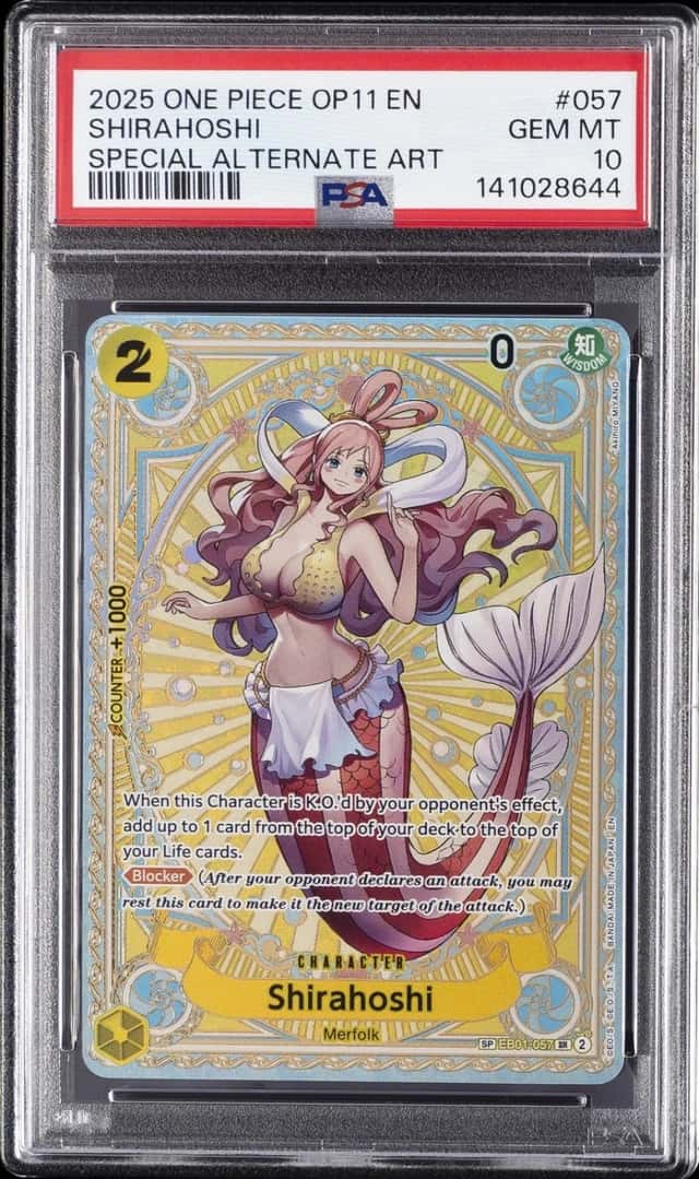 2025 ONE PIECE OP11-A FIST OF DIVINE SPEED #057 SHIRAHOSHI PSA 10