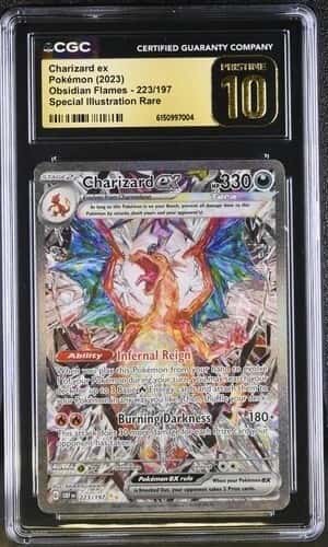 Pokémon Charizard ex 2023 Obsidian Flames 223/197 SIR CGC PRISTINE 10