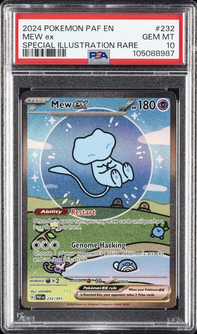2024 POKEMON PAF EN-PALDEAN FATES SPECIAL ILLUSTRATION RARE #232 MEW EX PSA 10