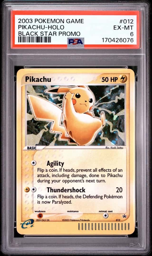 2003 POKEMON BLACK STAR PROMO #012 PIKACHU-HOLO PSA 6