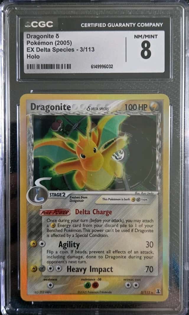 2005 Pokemon EX Delta Species #3 Dragonite Holo GRADE 8 NM-MT