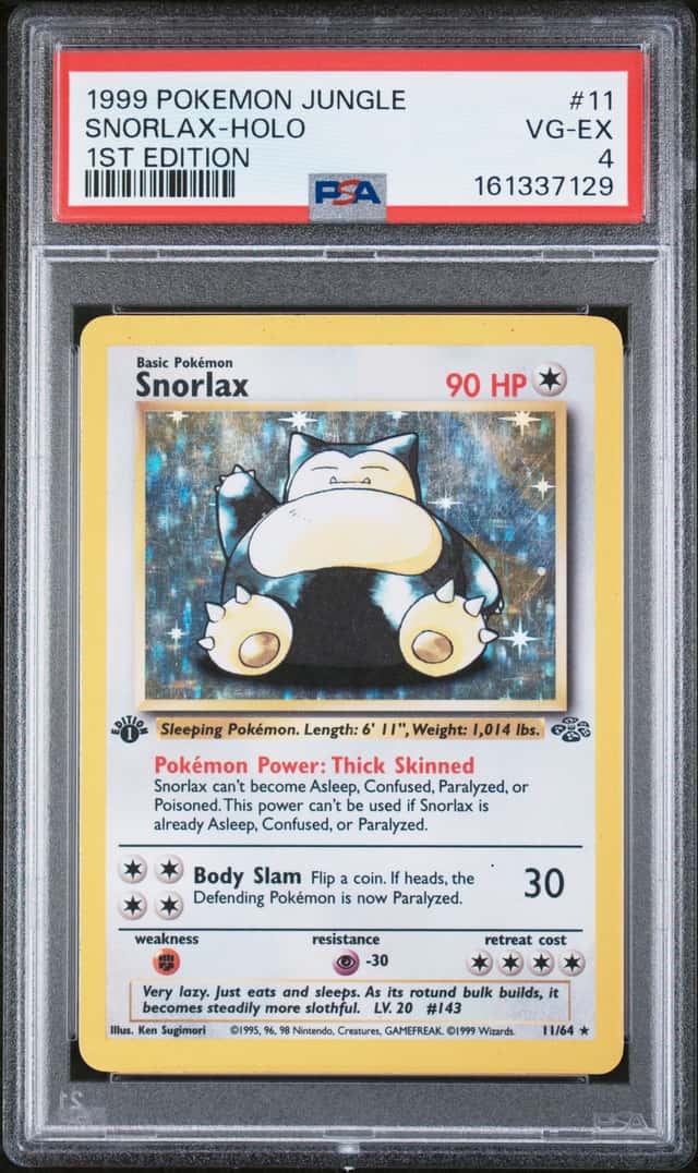 161337129 Snorlax 1999 Pokemon Jungle 1st Edition #11/64 PSA 4