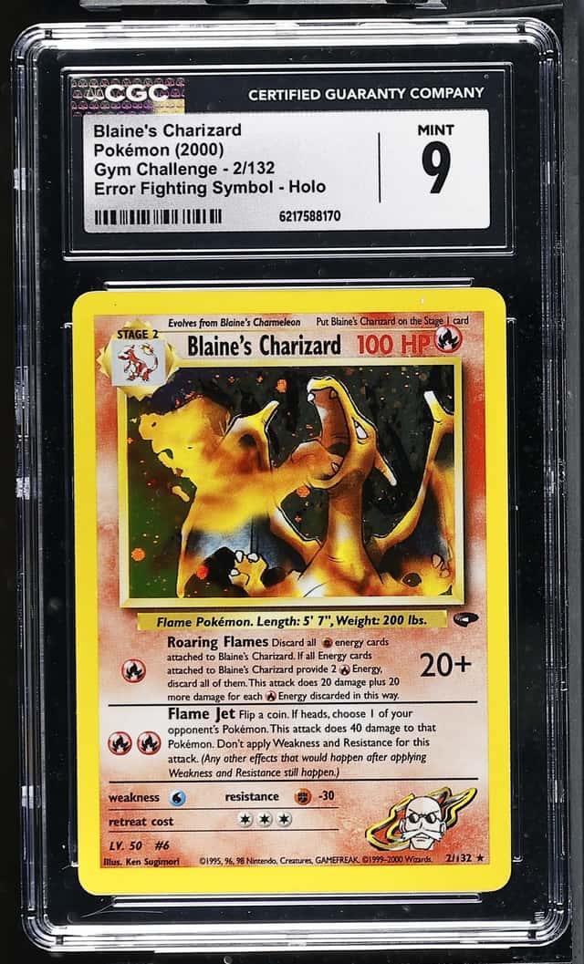 2000 Pokemon Gym Challenge Blaine's Charizard Holo #2/132 CGC 9 MINT