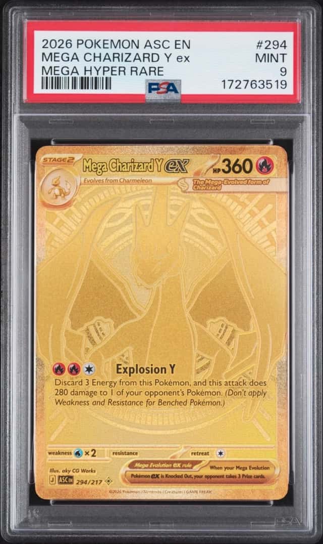 2026 POKEMON ASC EN-ASCENDED HEROES MEGA HYPER RARE MEGA CHARIZARD Y EX PSA 9