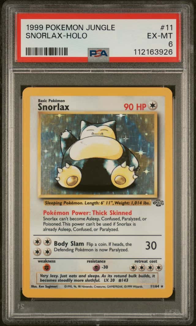 Wizards of the Coast Snorlax Jungle 11/64 Holo Rare Unlimited EN PSA 6