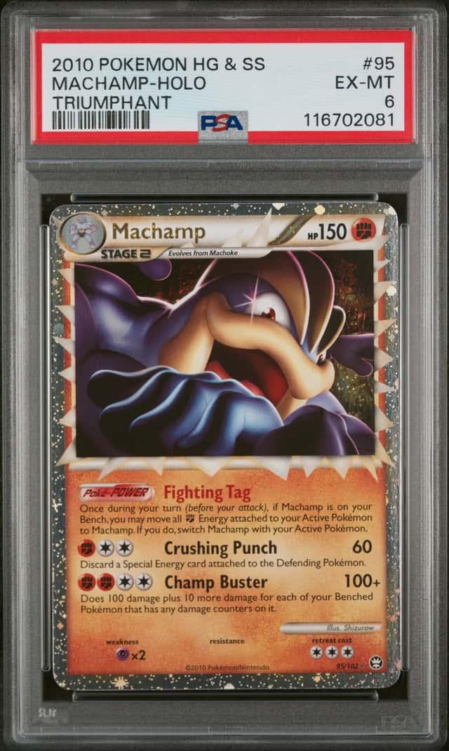 Pokemon TCG Machamp Prime Triumphant Holo Card 95/102 PSA 6