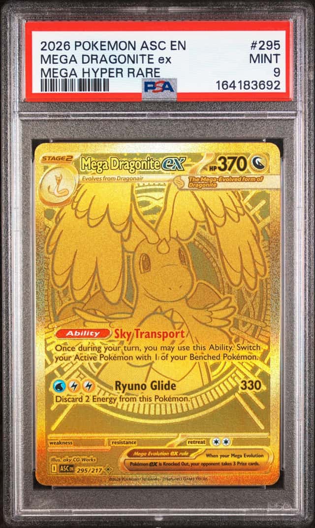 PSA 9 - GOLD MEGA HYPER RARE - MEGA DRAGONITE ex 295/217 - ASCENDED HEROES 2026