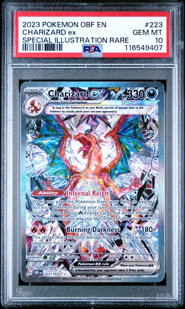 Pokemon Charizard ex SV03 Obsidian Flames SIR 223/197 EN Holo PSA 10