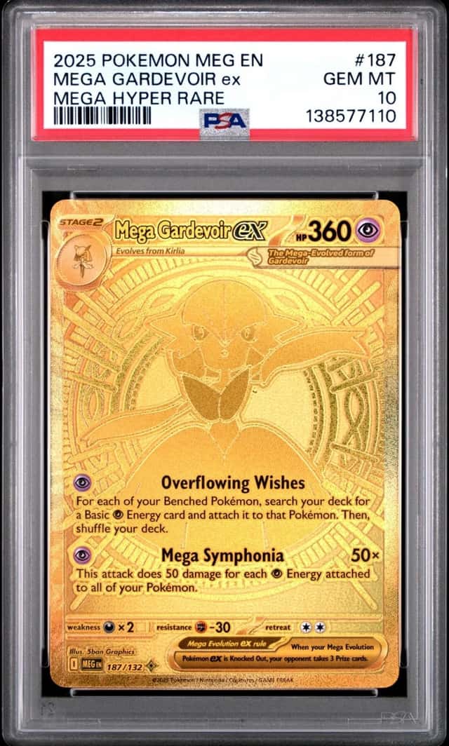 2025 POKEMON MEG EN-MEGA EVOLUTION MEGA HYPER RARE #187 MEGA GARDEVOIR EX PSA 10