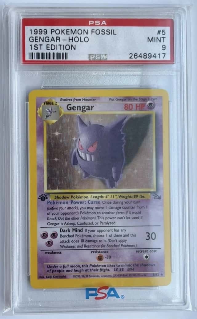 PSA 9 Pokemon 1999 Fossil 1st Edition Gengar Holo #5