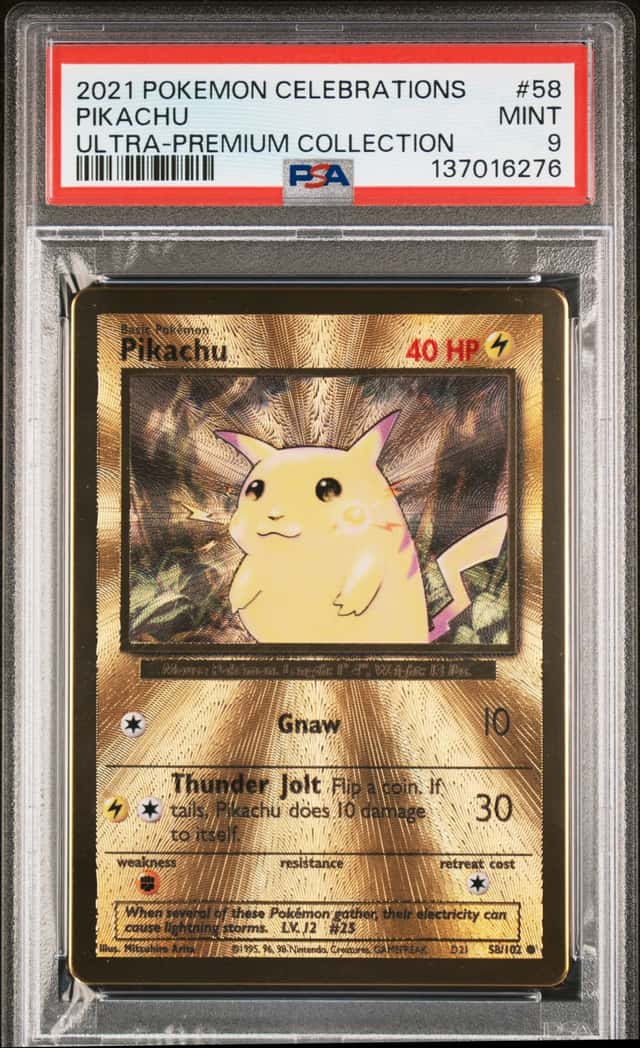 Pokemon PSA 9 Pikachu Metal 2021 58/102 Celebrations Ultra-Premium English