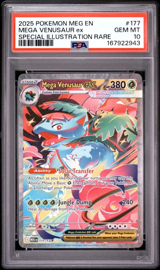 2025 POKEMON MEG EN-MEGA EVOLUTION #177 MEGA VENUSAUR ex SIR PSA 10