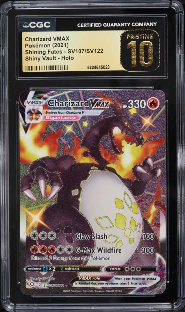 2021 Pokemon SWSH Shining Fates Shiny Vault Full Art Charizard VMAX #SV107 CGC 10 PRISTINE