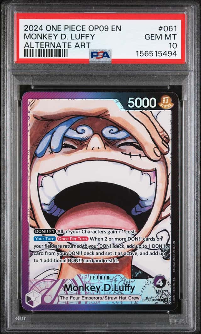 2024 One Piece Monkey D. Luffy Leader Alt Art #OP09-061 PSA 10