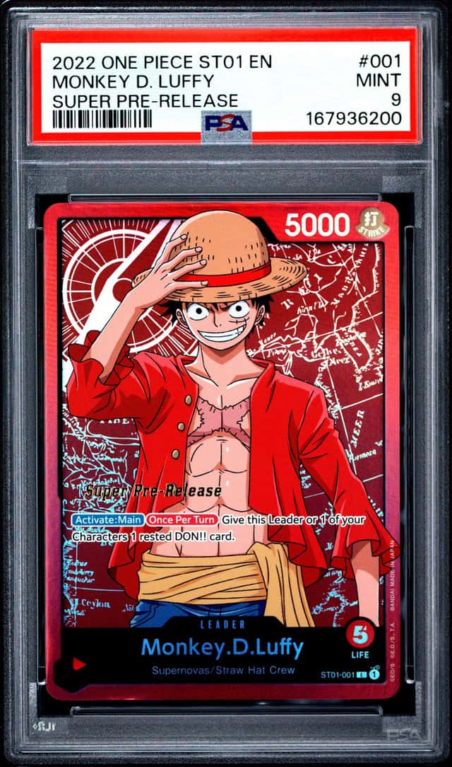 2022 One Piece ST01 Super Pre-Release Monkey D Luffy #ST01-001 PSA 9